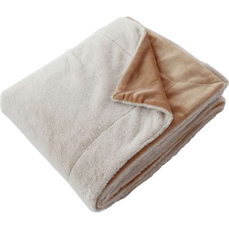 Plaid doux imitation fourrure et flanelle AZURA (1/4)