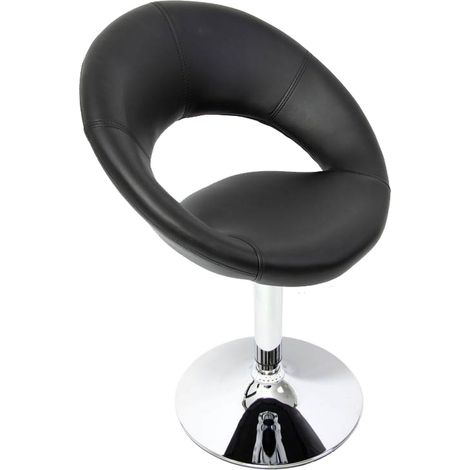 Design sedia Palermo sala pranzo girevole lounge elegante ecopelle 50x60x82cm nero (1/5)