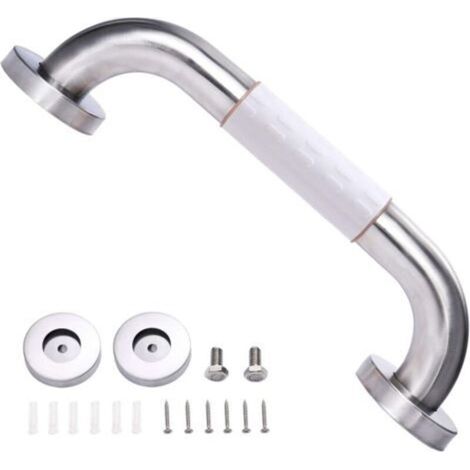 1pc Shower Grab Bar (30 cm White) Stainless Steel Wall Mounted Grab Bar, Safe Bath Handle for Toilet, Bathroom, Kitchen, Stairs (1/3)