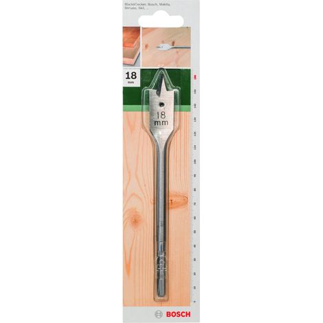 Bosch Flachfräsbohrer Sechskant D= 18,0 mm L= 160 mm - 2609255264 (1/2)