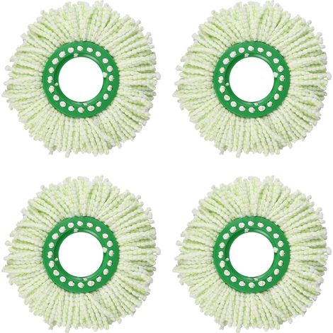 Juego de 4 cabezales de repuesto, de microfibra lavable, de 35,5 cm de diámetro, compatibles con el sistema Libman, para suelos de interior. (1/5)