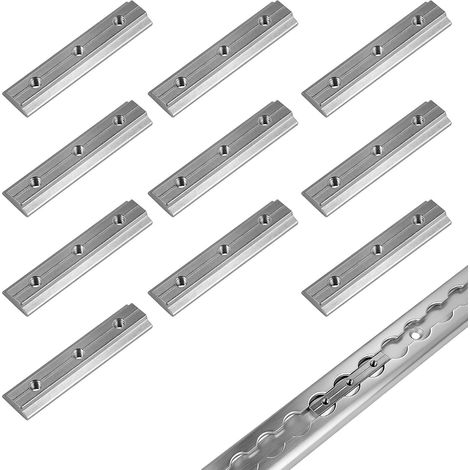 Lot de 10 pierres à rainurer pour rail d'arrimage, accessoires de rail d'arrimage, avec 3 filetages M6, 75 x 18 x 6,5 mm, rail d'arrimage en acier allié, fixation pour camping-car, caravane (1/5)