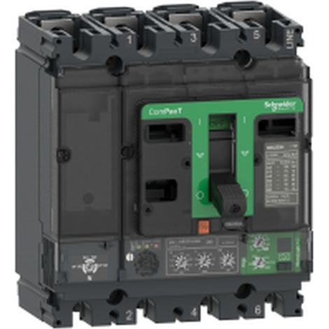 NSX100F 100A 36kA 4-poliger Wechselstromschalter mit 4R-Schutz.