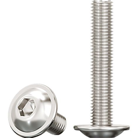 Vis à Tête Cylindrique à Six Pans Creux,M8x40mm Vis à Bride Acier Inoxydable A2 V2A Boulon à Tête Hexagonale pour Les Connexions Mécaniques,10 Pièces (1/5)