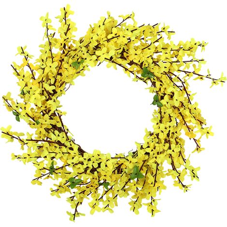 Dekorativer Winterjasminkranz für die Haustür, realistisch und naturgetreu, für Wohnzimmer oder Wohnung, 45 cm (1/2)