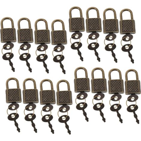 Lot de 20 mini cadenas avec clé, design vintage, boîtes (1/5)