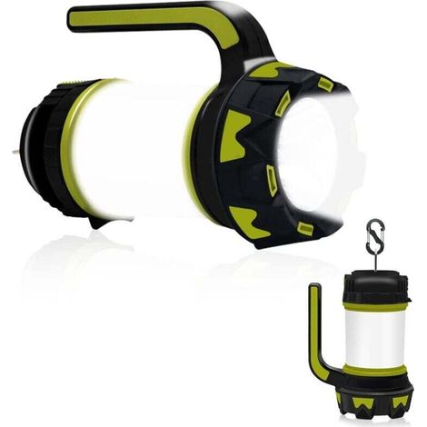 Lampe de camping LED rechargeable, lanterne de camping ultra puissante IPX5 étanche pour la pêche de nuit, la chasse, la randonnée, le garage, l'éclairage de secours (câble USB inclus) (1/5)