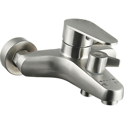 Robinet mural pour baignoire, G1/2, inox, pour salle de bain (1/5)