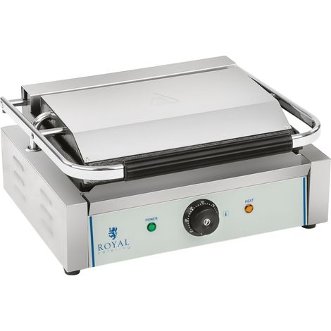 Machine à panini nervurée - 1 x 2.200 watts acier inox professionnel