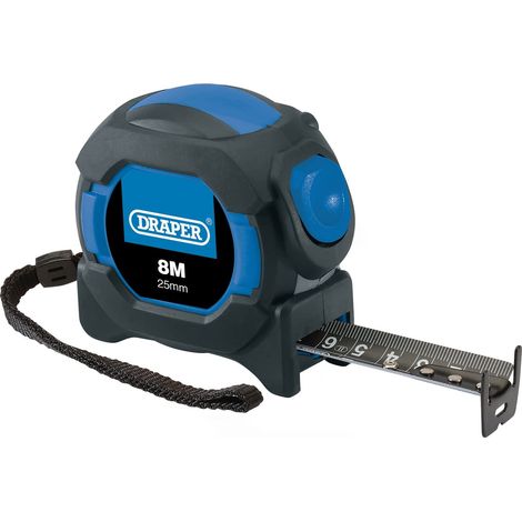 Draper 04771 Nastro di misurazione con blocco automatico, 8 m, 25 mm, blu e nero, taglia unica (1/2)