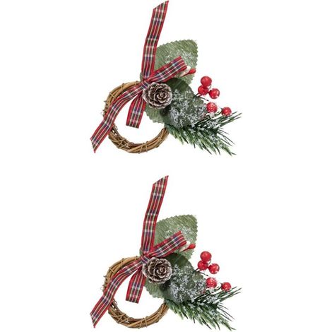 Paris Prix - Lot De 2 Ronds De Serviette marron Glacé 9cm Vert (1/2)
