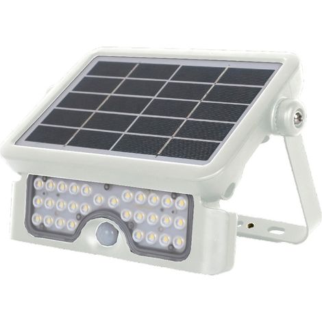Proyector Led Solar 5W Sensor Crepuscular y Movimiento Blanco IP65