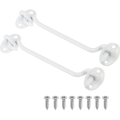 3 pouce Crochet Œil Loquet, 2 Paquet Carbone Acier Confidentialité Crochet et Œil Loquet Portail Loquet Verrouillage pour Fenêtre Coulissante Porte Grange Porte, Bronze (1/5)