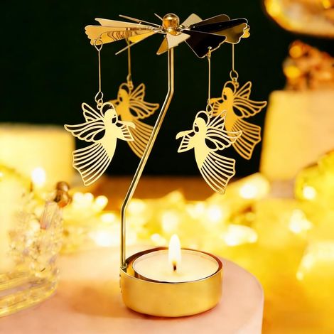 Bougeoir tournant carrousel pour fête des Mères, anniversaire, Noël, Saint-Valentin.