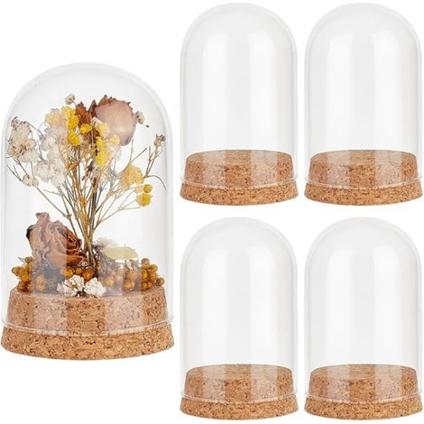 Dôme en Verre Cloche avec Liège Bouteilles en Verre Pots Décoratifs Cloche Vitrine pour le Stockage de Fleurs Maison Fête de Décoration (1/5)