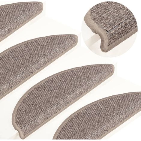 Felpudos para escaleras (15 unidades, 56 x 17 x 3 cm, beige oscuro, semicirculares) vidaXL (1/5)