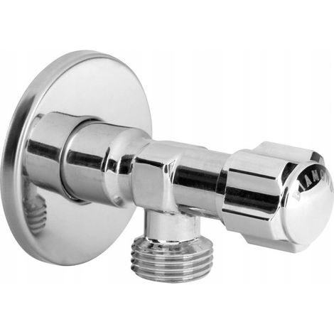 Eckventil 1/2 x 3/8 Pilzform für Waschmaschine, Chrom (1/2)