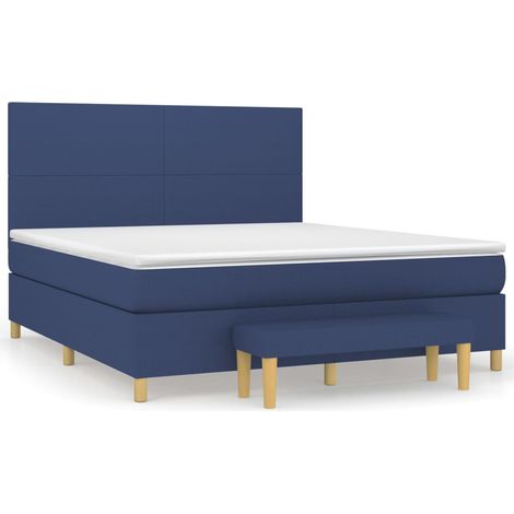 Maison Exclusive - Cama box spring con colchón tela azul 180x200 (1/5)