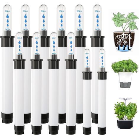 Lot de 12 indicateurs de niveau d'eau pour plantes - Indicateur d'arrosage, en plastique - Pour pots de culture, jardinières, plantes en pot (17/20/22,8 cm) (1/5)