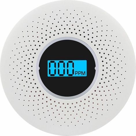 Detector de humo y monóxido de carbono con alarma sonora y de destello, y alarma LED. Detector inteligente de humo y CO para el hogar, negocios, fábricas, almacenes, KTV, tipo compuesto (blanco). (1/5)