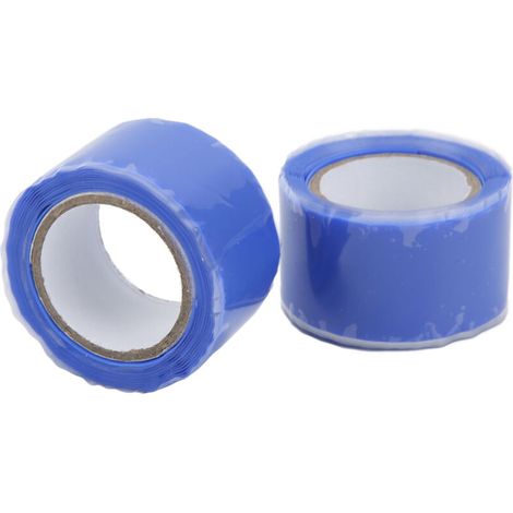 2PCS Ruban de Silicone Autoadhésif Étanche pour Réparation de Tuyaux et de Conduites d'Eau Bleu (1/5)