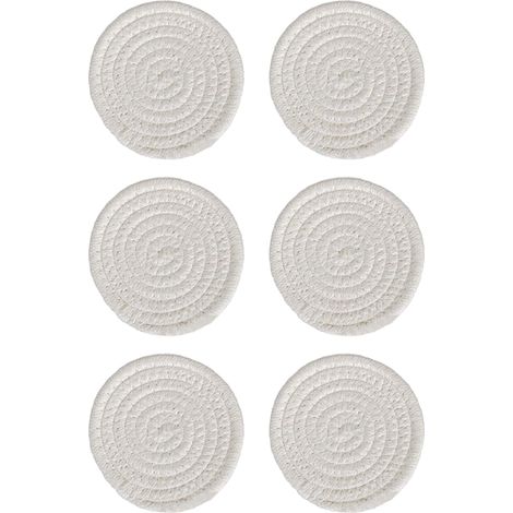 Sous-verre - Tissu Coton - Diamètre 11 cm - Isolation Thermique et Absorption Eau - Pour Table Intérieure - Lot de 6 (1/5)