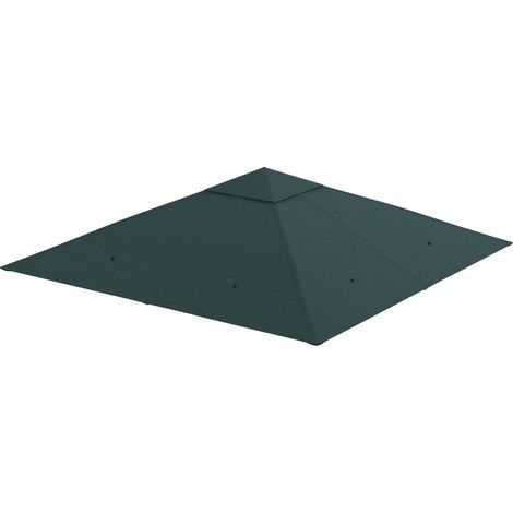 Toit rechange gazebo gris 3x3 m – Polyester haute densité anti-UV – Parfait pour tonnelle (1/5)