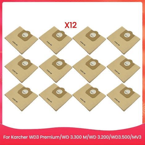 12 pièces sac poussière pour WD3 Premium/3.300 M/3.200/WD3.500/MV3 accessoires pour aspirateur et pièces détachées (1/5)