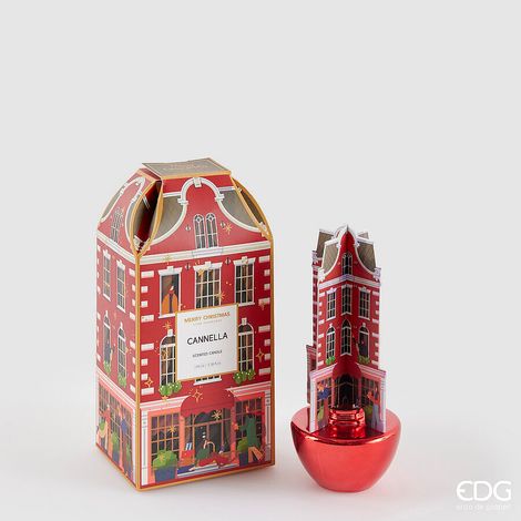 EDG Enzo De Gasperi Profumatore Bottiglia di Natale Rue de Rivoli 100 Ml H 22 Cm Cinnamon Rosso