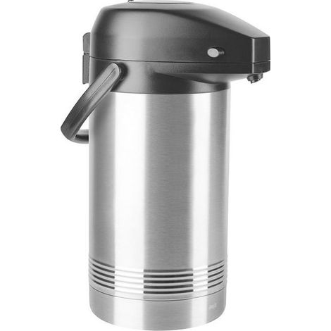 Emsa PRESIDENT Caraffa Termica con Pompa 3 L Acciaio Inossidabile Isolamento Doppio Strato Lavabile in Lavastoviglie colore Nero
