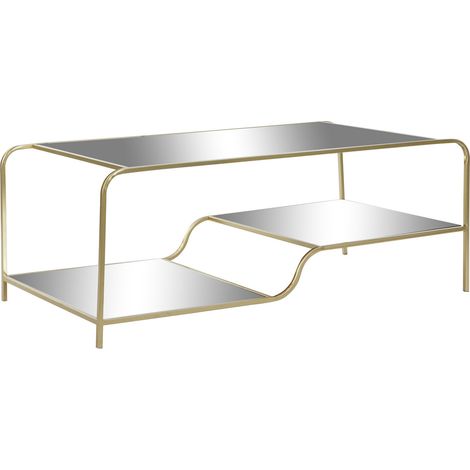 DKD Home Decor Table Miroir Doré Métal Glamour 120x60 cm (1/5)