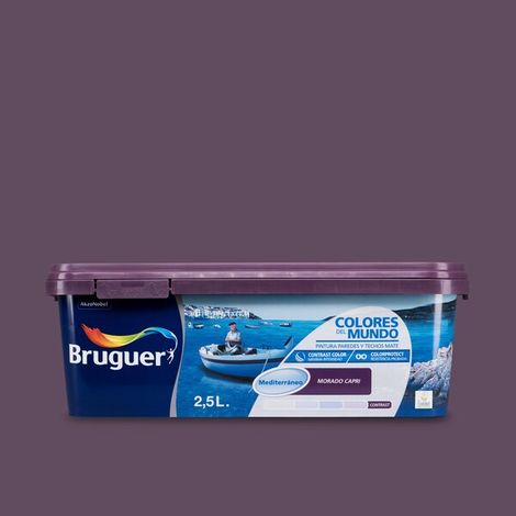 Bruguer Colores del Mundo Pintura para paredes monocapa Mediterráneo Morado Capri 2,5 L