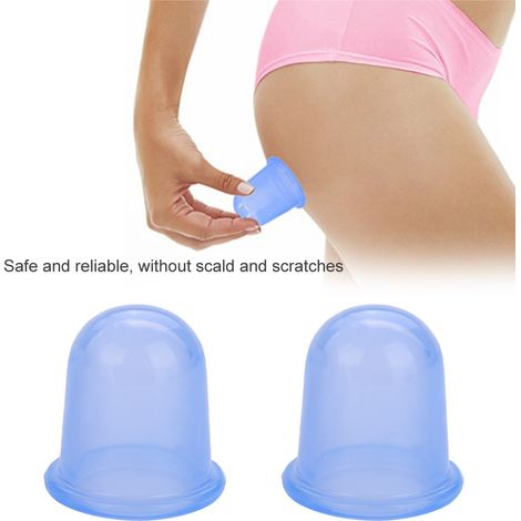 2 Ventouses de Massage Anti-Cellulite en Silicone pour Soins du Corps et Relaxation (Bleu) (1/5)