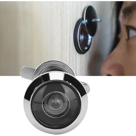 2 Pièces Oeil de Porte Sécurisé 220° avec Couvercle, Visibilité Large pour Sécurité Domestique (16mm Argenté) (1/5)