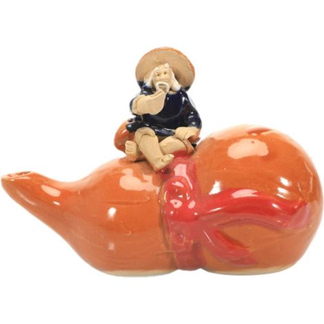 Figurine Céramique Pêcheur Jiang Taigong - Ornement Aquarium Bonsaï Décoration Table - 13 x 9 x 6 5 cm - 1 Pièce (1/5)