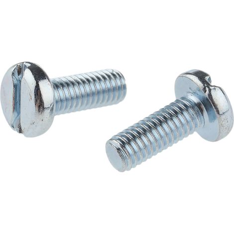 Vis à métaux RS PRO M6 à tête Cylindrique fendue en Acier, 16mm ( Prix pour Sachet de 100 )
