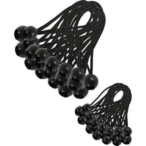 Lot de 30 tendeurs élastiques de 200mm pour bâches, pavillons, tentes, camping et rideaux (1/5)
