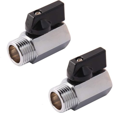 lot de 2 1/2" Brass Mini Ball Valve NPT Female x Male Shut Off Valve (1/5)