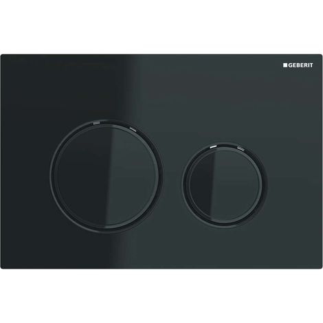 Placca Geberit Sigma50 Round Vetro Nero / Nero Cromo Doppio Tasto 115.651.SJ.1 Vetro Nero (1/3)