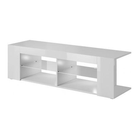Mueble de TV Cama FURNITURE TEXAS - Blanco brillo, diseño moderno (1/2)