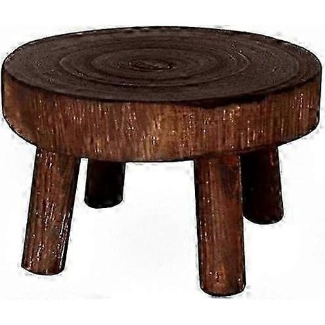 Tabouret rond en bois pour plantes d'intérieur, support solide avec porte-pot. (1/5)