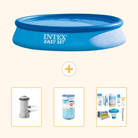 Intex Piscine Easy Set Ronde - 396x84 cm - 4-pièces S22396 (1/5)