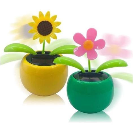 Ornamenti per auto - Fiore danzante solare - Girasole - Plastica - Alimentato a energia solare - Design contemporaneo (1/4)