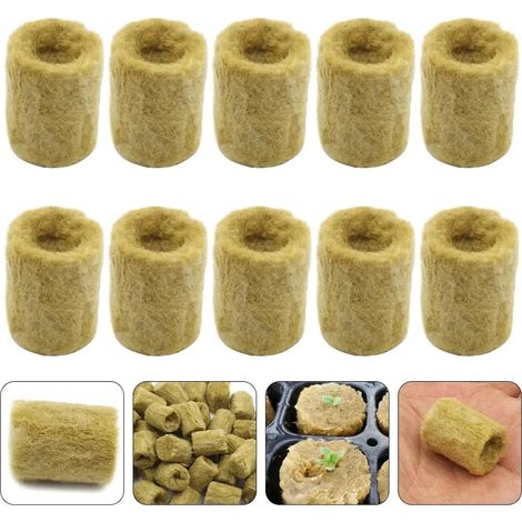 50 Rock Wool Blocks, Hydroponic Cylindrical Rock Wool Plant Stoppers Wool Rockwools for Cuttings Culture for Hydroponics, Flowers, 2 x 2.7 cm (1/5)