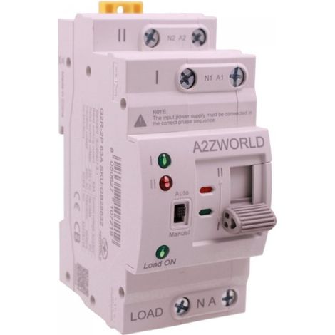 ATS Commutatore di Trasferimento Automatico Doppio Alimentazione 63A AC 230V Per Fotovoltaico, Disponibili 2P 4P (2P)