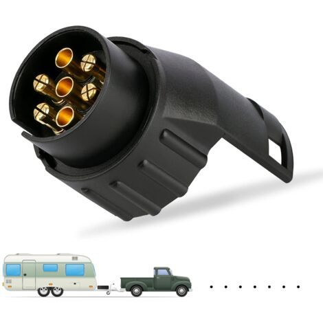 Applicable Adaptateur de remorque de 7 Broches vers 13 Broches 7/13 Connecteur de convertisseur de Prise électrique adapté pour remorque Caravane Voiture Camion Camping-Car (1/5)