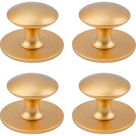 CCYKXA 4er-Pack selbstklebende Schrankknöpfe aus Edelstahl für Fenster, Schränke, Schubladen (Mattgold)