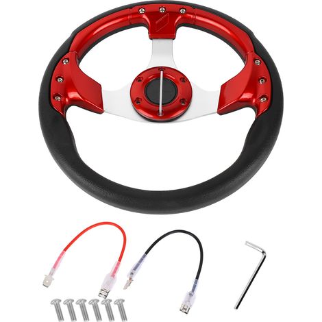 Volant Voiture 13 Pouces Universel Accessoire Auto pour Berlines et SUV Rouge (1/5)