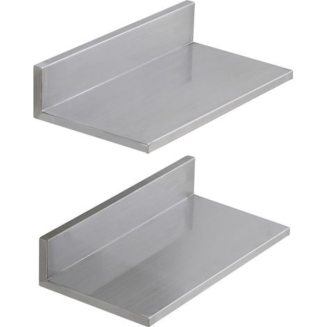 Étagère murale en acier inoxydable, 21,8 x 40,6 cm, charge max 20 kg, avec dosseret, idéale pour cuisine, restaurant, bar, hôtel ou maison. (1/5)