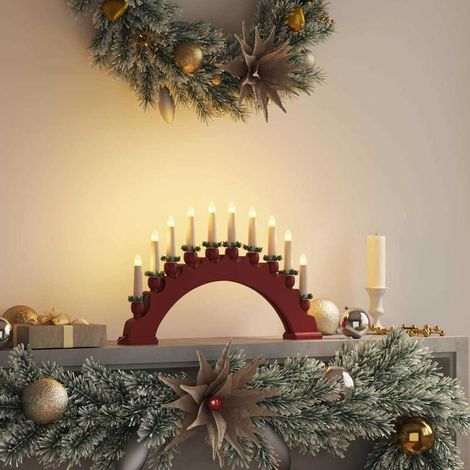Weihnachtskerzenbogen mit 10 LED Kerzen Rot 47 x 5 x 29 cm (1/5)